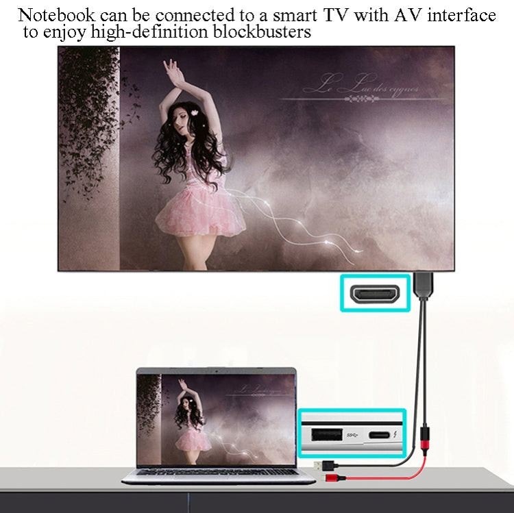 L3B Type-C USB To HDMI-Compatible  Audio Transfer Three-In-One HD Cable TV Screen Connector, L3B