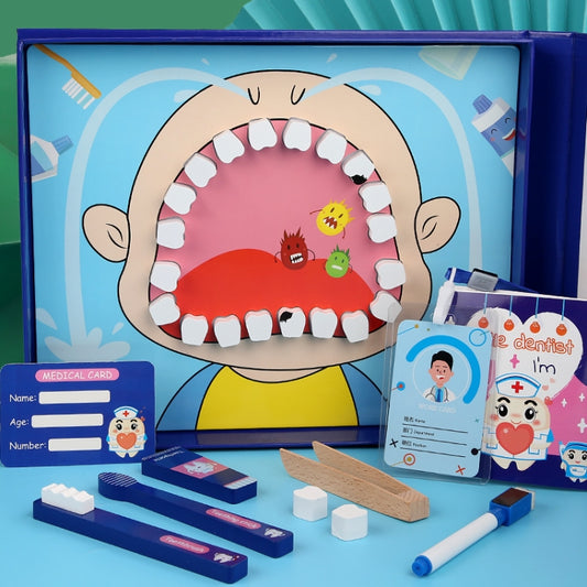 Ensemble de dentiste en bois de simulation de jeu de rôle éducatif pour enfants, Ensemble de dentiste