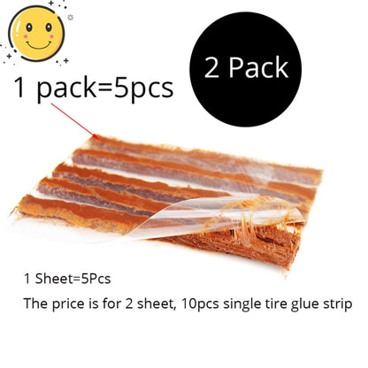 5 PCS Car Motorcycle Bike Tyre Repairing Rubber Strips Tyre Puncture Emergency Repair Strips Stiring Glue, Bike Tyre Rubber Strips