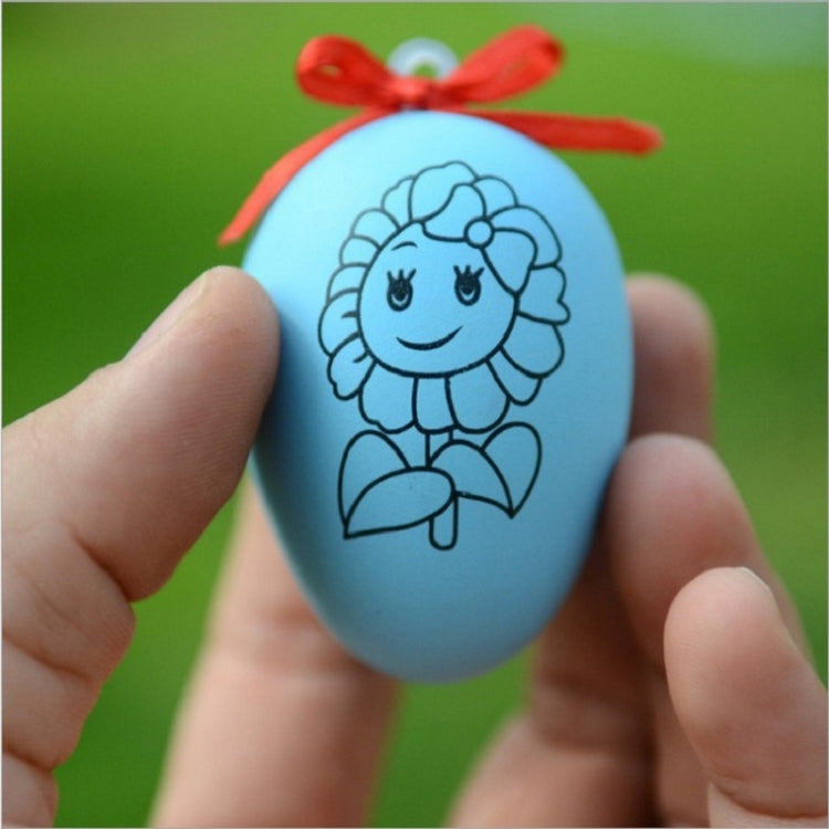 4 œufs de Pâques peints à la main en forme de dessins animés, jouets éducatifs pour enfants, motifs et couleurs aléatoires, 4 œufs de Pâques peints
