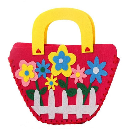 Non-woven Fabric DIY Cartoon Paste Hand Sewing Bag Fabric Bag, Butterfly, Flower, Bouquet, Mother and Daughter, Little Girl, Frog, Little Deer, Small Fish
