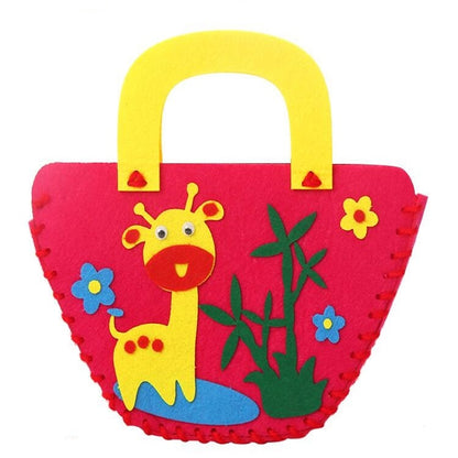 Non-woven Fabric DIY Cartoon Paste Hand Sewing Bag Fabric Bag, Butterfly, Flower, Bouquet, Mother and Daughter, Little Girl, Frog, Little Deer, Small Fish