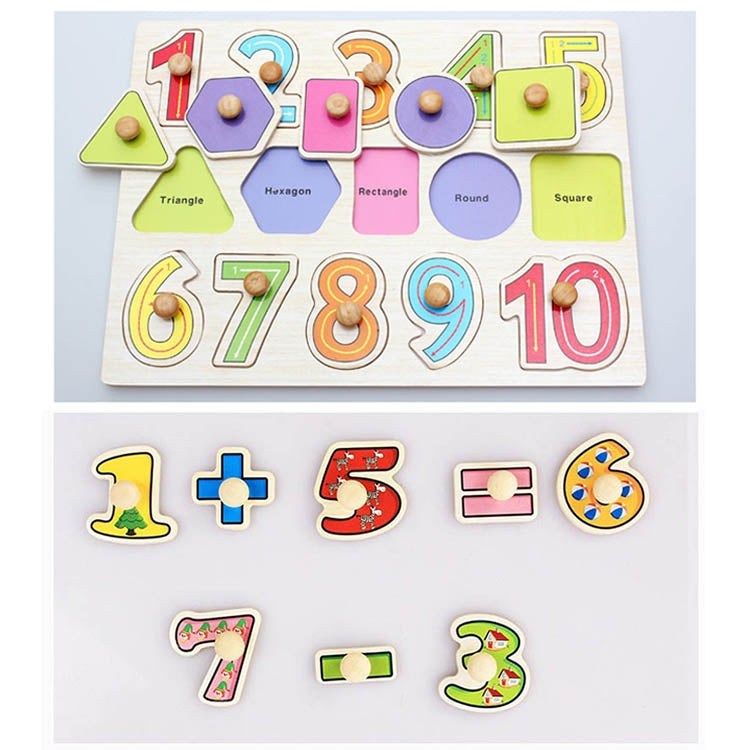 Puzzle en bois à saisir jouet éducatif motif chiffres et transport, cadeau pour enfant, livraison de style aléatoire