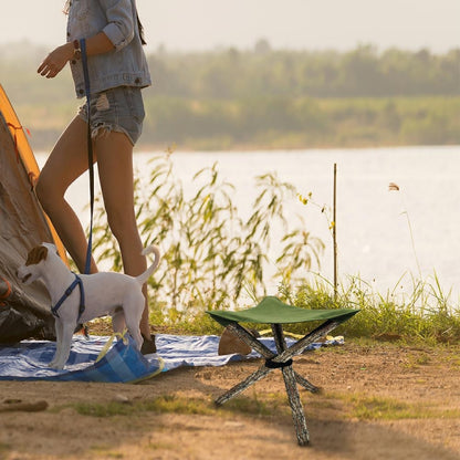 Outdoor Triangle Stool Camp Waterproof Canvas Portable DIY Chair Scorpion Fishing Stool, Black, Khaki, Army Green, Brown