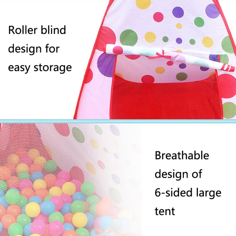 3 in 1 Children Tent Play House Tunnel Foldable Shooting Ocean Ball Pool Toy, Red