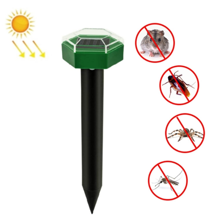Outdoor Hexagonal Solar Ultrasonic Mole Repeller Inserted Into The Lawn Outdoor Animal Repeller