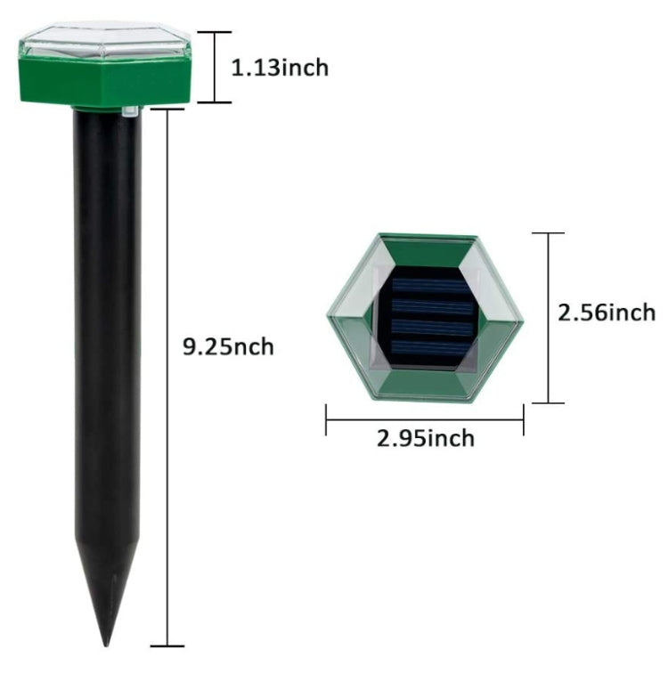 Outdoor Hexagonal Solar Ultrasonic Mole Repeller Inserted Into The Lawn Outdoor Animal Repeller