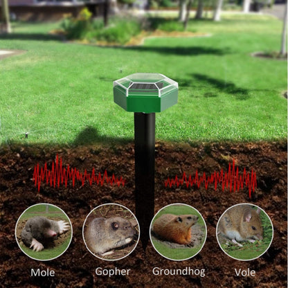 Outdoor Hexagonal Solar Ultrasonic Mole Repeller Inserted Into The Lawn Outdoor Animal Repeller