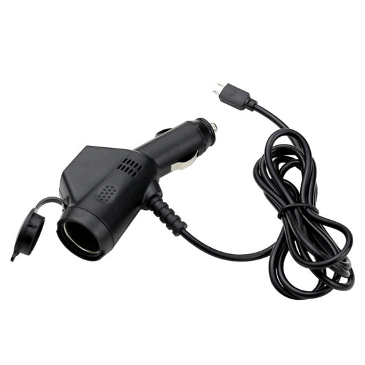 2 chargeurs de voiture 3-en-1 avec allume-cigare double interface USB et câble de chargement USB pour téléphone portable, noir, blanc