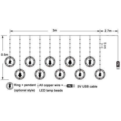 Christmas Decoration Lights USB Ring Doll 10 in 1 String Lights
