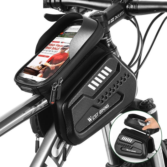 WEST BIKING Bicycle Hard Shell Front Beam Reflective Bilateral Phone Case, YP0707274