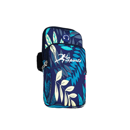 2 PCS B026 Running Mobile Phone Arm Bag Sports Yoga Mobile Phone Bag, Specification：, Small (Leaves Blue), Large (Leaves Blue), Small (Leaves Orange), Large (Leaves Orange)