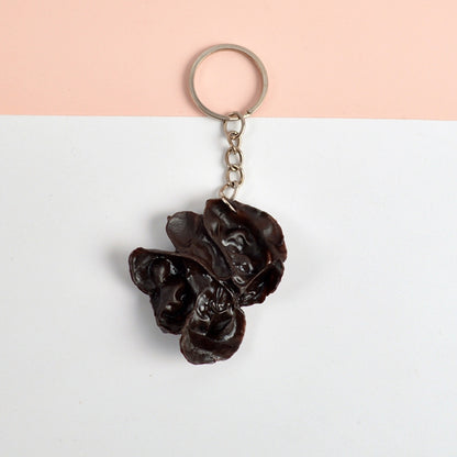 PVC Simulation Vegetable Model Pendant Creative Play House Small Toys, 3 PCS Keychain Hot Dog, 3 PCS Keychain Corn, 3 PCS Keychain Broccoli, 10 PCS Keychain Fungus, 5 PCS Keychain Lotus Root, 5 PCS Keychain Kelp, 5 PCS Keychain Ham Sausage