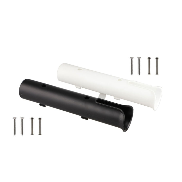 2 pièces porte-canne à pêche simple en plastique/nylon, porte-canne simple tube, barillet de canne de yacht marin, noir, blanc