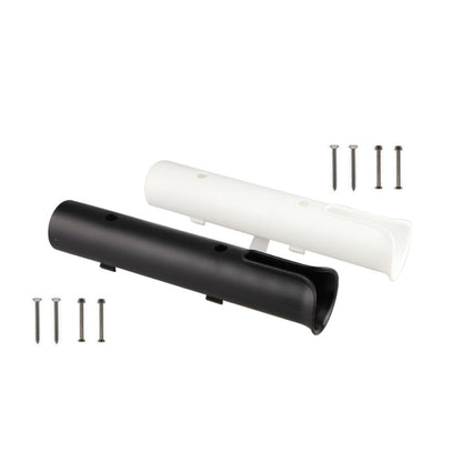 2 pièces porte-canne à pêche simple en plastique/nylon, porte-canne simple tube, barillet de canne de yacht marin, noir, blanc