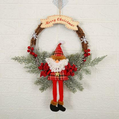 Christmas Decoration Wreath Garland Rattan Door Hanging
