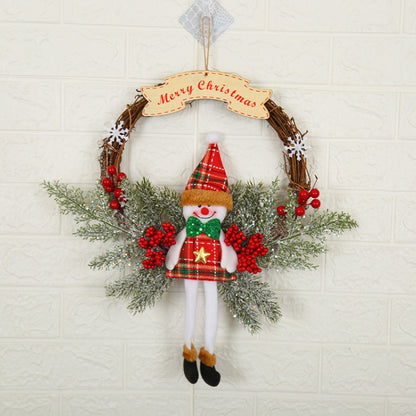 Christmas Decoration Wreath Garland Rattan Door Hanging