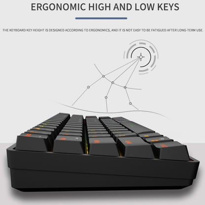 LEAVEN K28 61 Keys Gaming Office Computer RGB Wireless Bluetooth + Wired Dual Mode Mechanical Keyboard, Cabel Length:1.5m, Green Axis (Black), Green Axis (White), Green Axis (Blue), Green Axis (Pink), Red Axis (Black), Red Axis (White), Red Axis (Blue)...