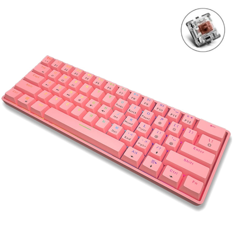 LEAVEN K28 61 Keys Gaming Office Computer RGB Wireless Bluetooth + Wired Dual Mode Mechanical Keyboard, Cabel Length:1.5m, Green Axis (Black), Green Axis (White), Green Axis (Blue), Green Axis (Pink), Red Axis (Black), Red Axis (White), Red Axis (Blue)...
