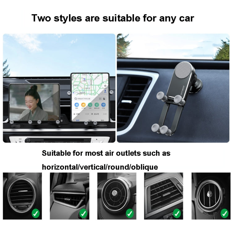 Oatsbasf Car Gravity Metal Bracket Scalable and Stable Mobile Phone Bracket Folding Screen Mobile Phone Exclusive Car Bracket, Folding Screen Outlet Black, Folding Screen Outlet Silver, Folding Screen Paste Black