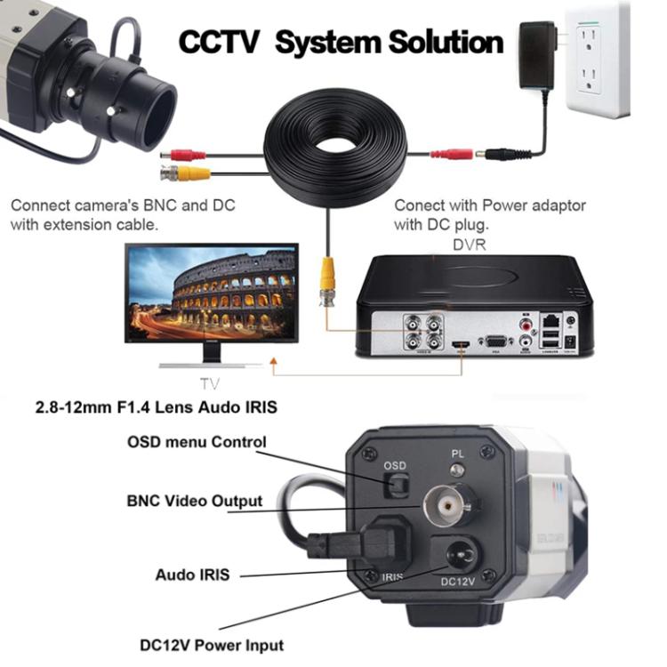 Vanxse 4MP Ultra HD PoE Camera With 2.8-12mm Zoom Lens, NTSC, PAL