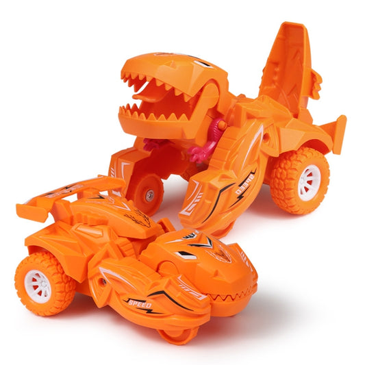 Lot de 2 voitures dinosaures transformables pour enfants, modèle de voiture à glissement inertielle, orange, bleu, rose rouge, cyan