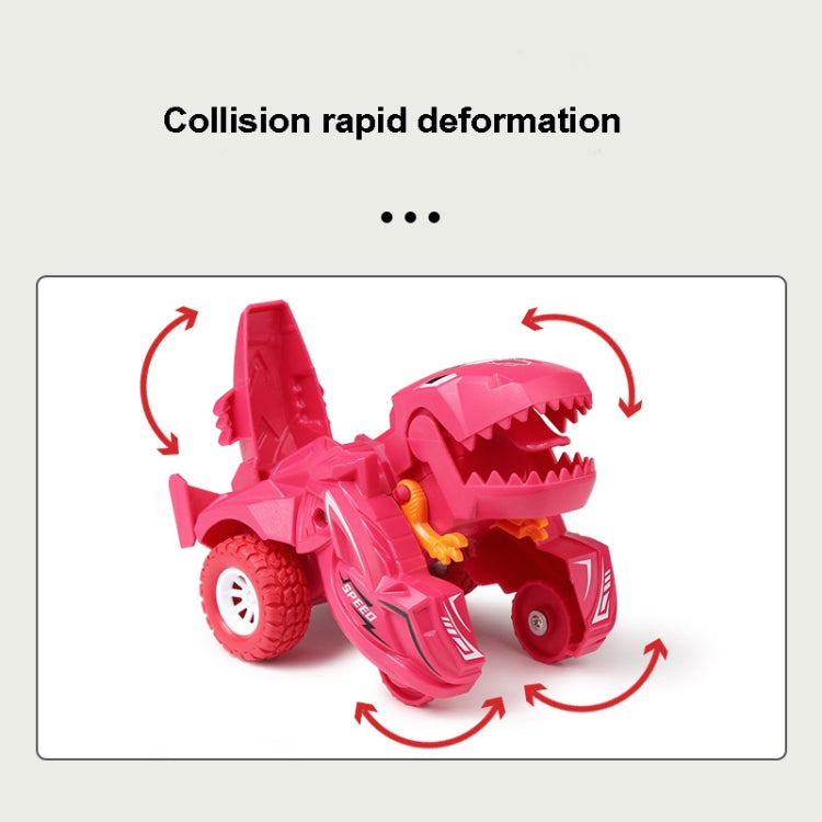 2 PCS Dinosaur Deformation Car Children Inertial Sliding Car Model Toy, Orange, Blue, Rose Red, Cyan