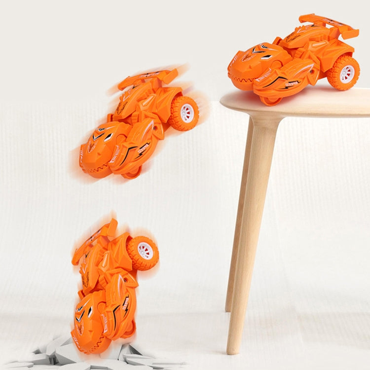 2 PCS Dinosaur Deformation Car Children Inertial Sliding Car Model Toy, Orange, Blue, Rose Red, Cyan