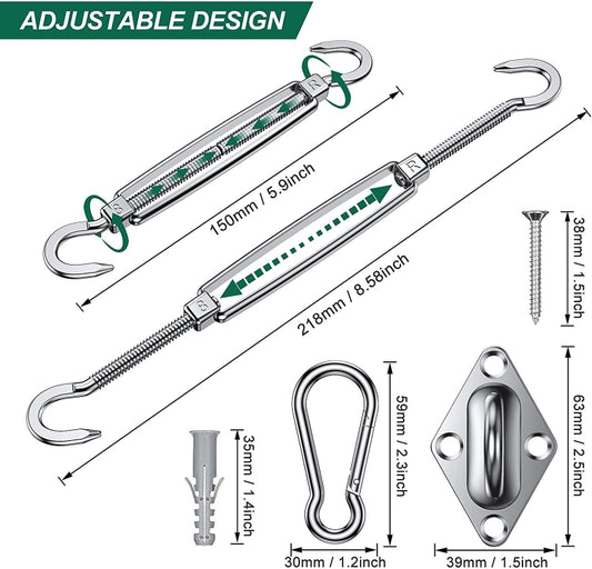 24 in 1 304 Stainless Steel Fixed Shade Sail Accessories Diamond Buckle Flower Basket Spring Buckle, Spec:, 24 PCS / M6 Set, 24 PCS / M8 Set, 24 PCS / M6 Set (Yellow), 24 PCS / M8 Set (Yellow)