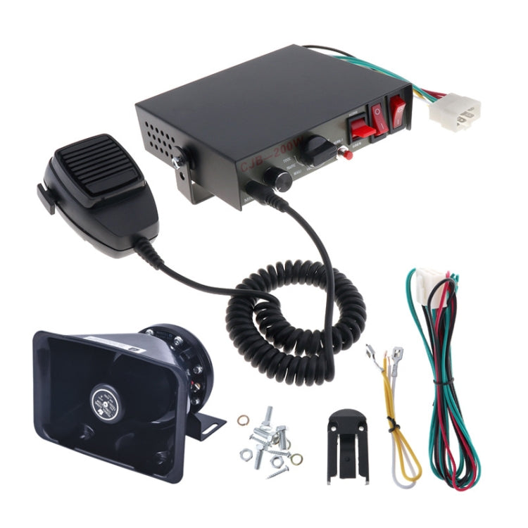 Hôte d'alerte automobile 200W 12/24V avec haut-parleurs 9 sons, haut-parleur d'alarme de voiture 9 sons