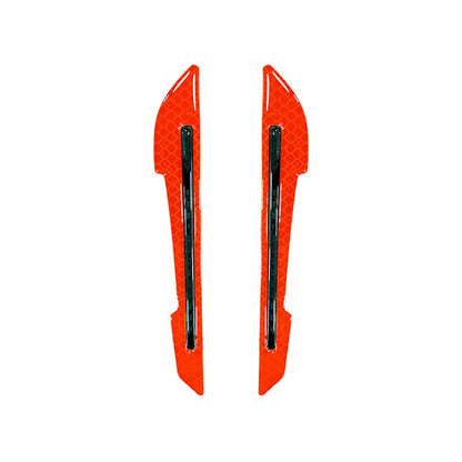 4 Sets Car Reflective Sticker Door Border Anti-Collision Strip Leaf Board Personality Rear View Mirror Warning Sticker, Red, Yellow, White, Green, Blue