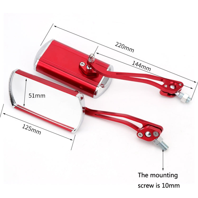 1 Pair BG-114 Electric Car Mirror Handlebar Safety Mirror Reversing Mirror Mountain Bike Rearview Mirror, Red, Blue, Black, Silver