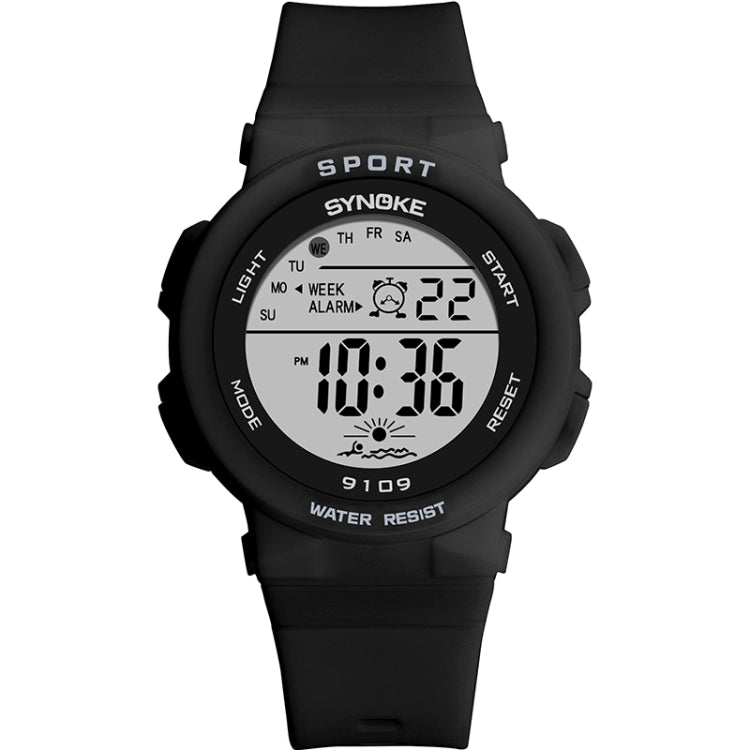 SYNOKE 9109 Montre électronique multifonctionnelle lumineuse colorée étanche pour étudiant, noir, rose, blanc, vert lac