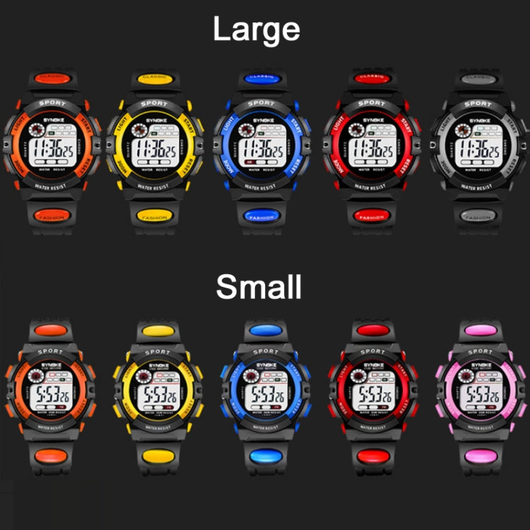 SYNOKE 99269 Montre numérique de sport étanche pour enfant, Grande (bleu), Grande (jaune), Grande (rouge), Grande (gris), Grande (orange), Petite (bleu), Petite (jaune), Petite (rouge), Petite (rose), Petite (orange)