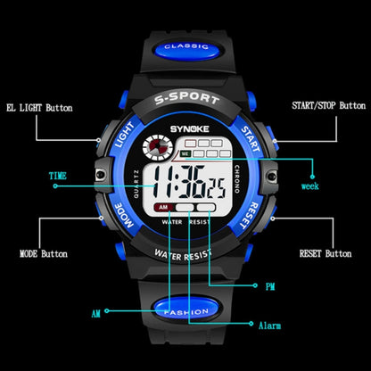 SYNOKE 99269 Montre numérique de sport étanche pour enfant, Grande (bleu), Grande (jaune), Grande (rouge), Grande (gris), Grande (orange), Petite (bleu), Petite (jaune), Petite (rouge), Petite (rose), Petite (orange)
