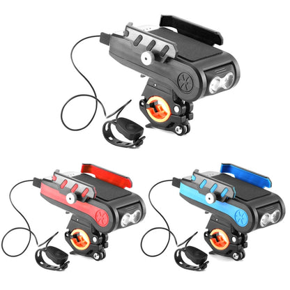 BG-2021 Bicycle Front Light 4 In 1 Mobile Phone Holder Horn Light Mountain Bike Front Light, 2400 MAH Black, 2400 MAH Red, 2400 MAH Blue, 4000 MAH Black, 4000 MAH Red, 4000 MAH Blue
