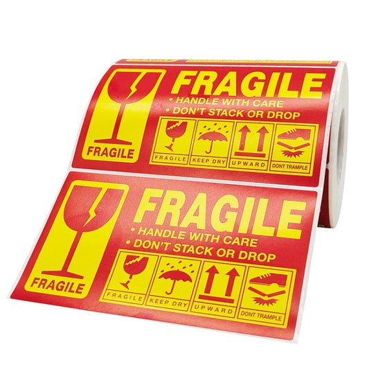 Caution Warning Packaging Transportation Sticker Label Fragile Stickers, 127x76mm