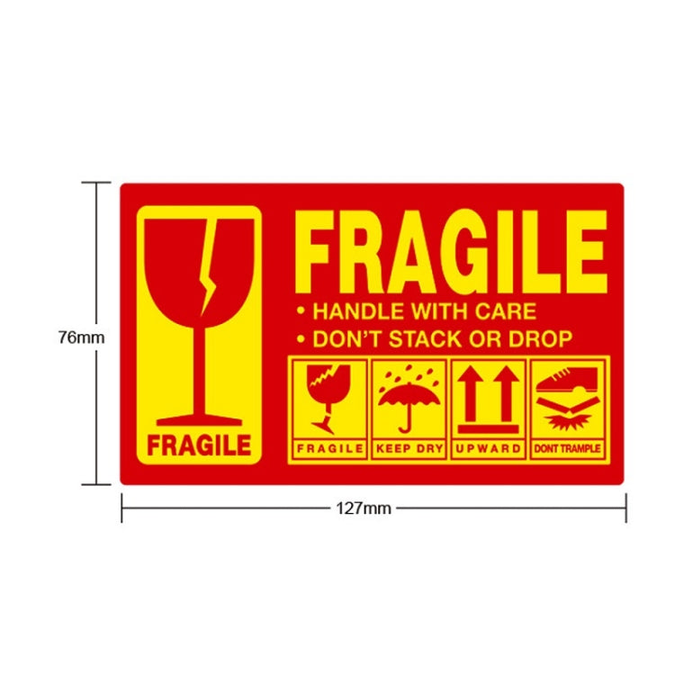 Caution Warning Packaging Transportation Sticker Label Fragile Stickers, 127x76mm