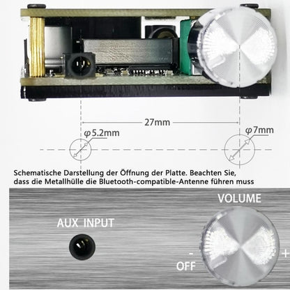 ZK-502C HIFI Wireless Bluetooth 5.0 TPA3116 Digital Power Audio Amplifier Board  50W X 2 Stereo AMP Amplificador, ZK-502C With Shell, ZK-502C Without Shell