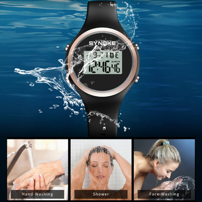 SYNOKE 9108 Student Silicone Strap Electronic Watch, Black, Pink