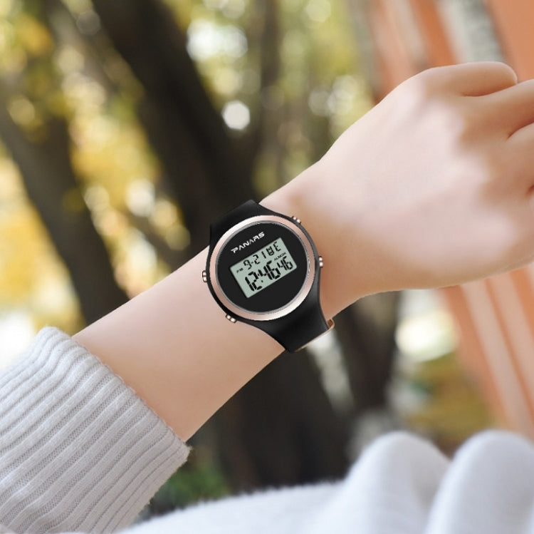 SYNOKE 9108 Student Silicone Strap Electronic Watch, Black, Pink