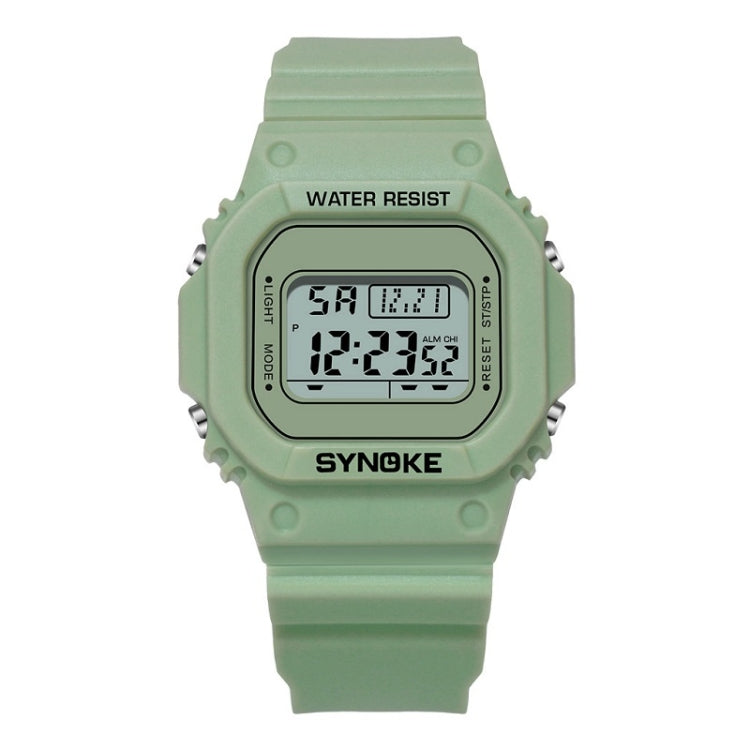 SYNOKE 9620 Montre électronique de sport pour couple avec bracelet en plastique, vert bouillon, rose adolescent, noir cool, blanc angélique, blanc transparent, noir transparent, rose transparent, café transparent