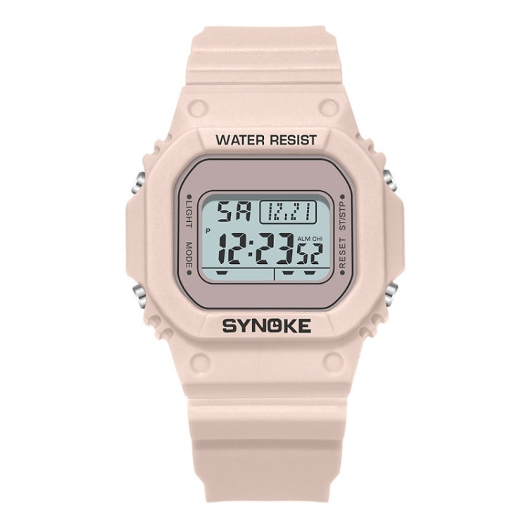 SYNOKE 9620 Montre électronique de sport pour couple avec bracelet en plastique, vert bouillon, rose adolescent, noir cool, blanc angélique, blanc transparent, noir transparent, rose transparent, café transparent
