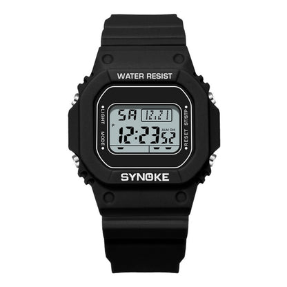 SYNOKE 9620 Montre électronique de sport pour couple avec bracelet en plastique, vert bouillon, rose adolescent, noir cool, blanc angélique, blanc transparent, noir transparent, rose transparent, café transparent