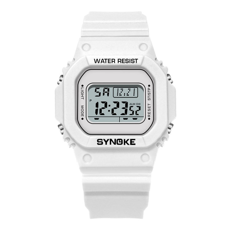 SYNOKE 9620 Montre électronique de sport pour couple avec bracelet en plastique, vert bouillon, rose adolescent, noir cool, blanc angélique, blanc transparent, noir transparent, rose transparent, café transparent