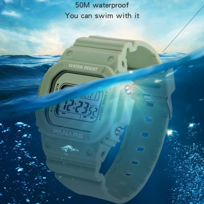 SYNOKE 9620 Montre électronique de sport pour couple avec bracelet en plastique, vert bouillon, rose adolescent, noir cool, blanc angélique, blanc transparent, noir transparent, rose transparent, café transparent