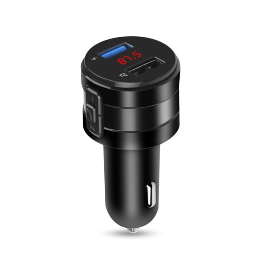 Transmetteur FM mains libres Bluetooth de voiture, lecteur de musique, chargeur de voiture, X20 Noir