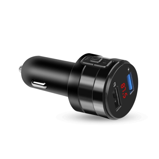 Transmetteur FM mains libres Bluetooth de voiture, lecteur de musique, chargeur de voiture, X20 Noir