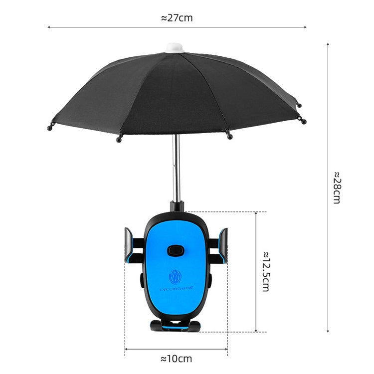 Support de téléphone de vélo CYCLINGBOX BG-2935 avec parapluie de navigation étanche pour voiture électrique, style : installation sur guidon (noir), installation sur guidon (rouge), installation sur guidon (bleu), installation sur guidon (jaune)   ...