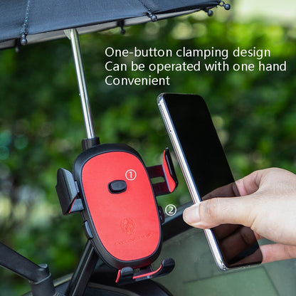 Support de téléphone de vélo CYCLINGBOX BG-2935 avec parapluie de navigation étanche pour voiture électrique, style : installation sur guidon (noir), installation sur guidon (rouge), installation sur guidon (bleu), installation sur guidon (jaune)   ...